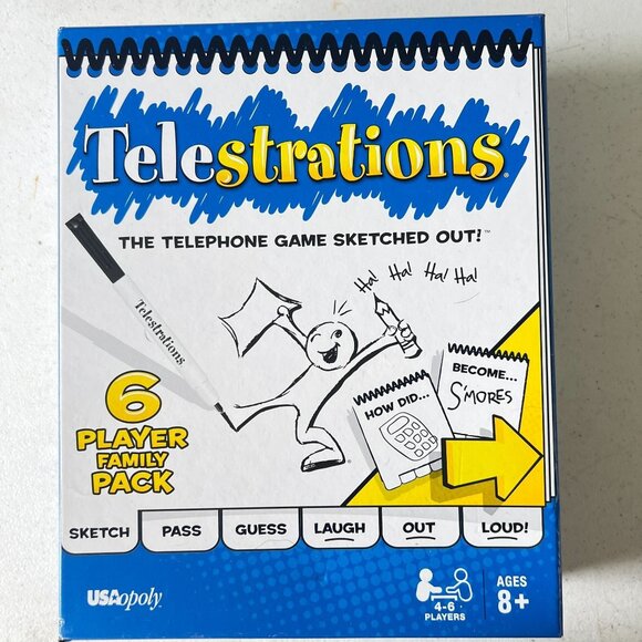 Telestrations Family Pack Game  6 Players  Ages 8+  Fun Sketch & Guess Game - Picture 1 of 5
